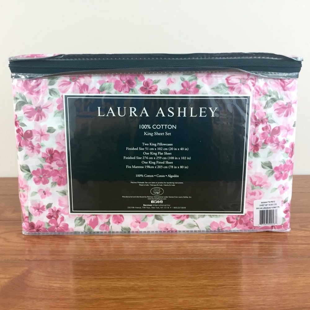 Laura Ashley 4-Piece KING Sheet Set "Savannah" NWT - Picture 6 of 8